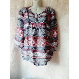 Kim Rogers medium peasant boho lightweight floral top